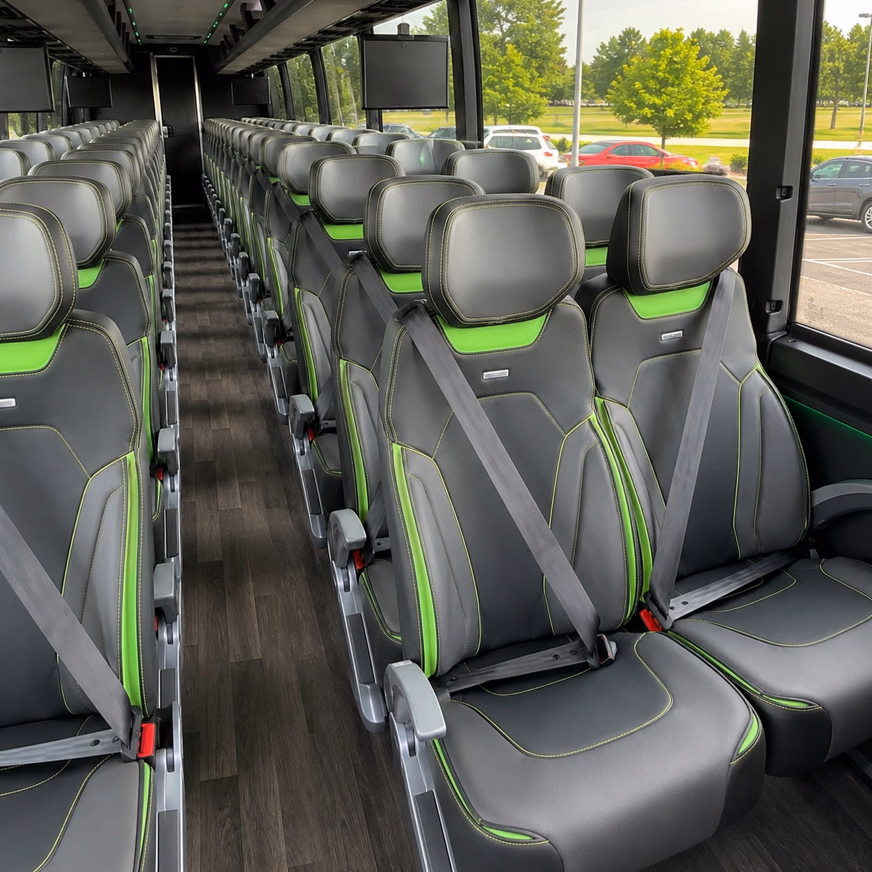 56 passenger charter bus interior